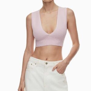 BABATON SCULPT KNIT DEEP V TANK